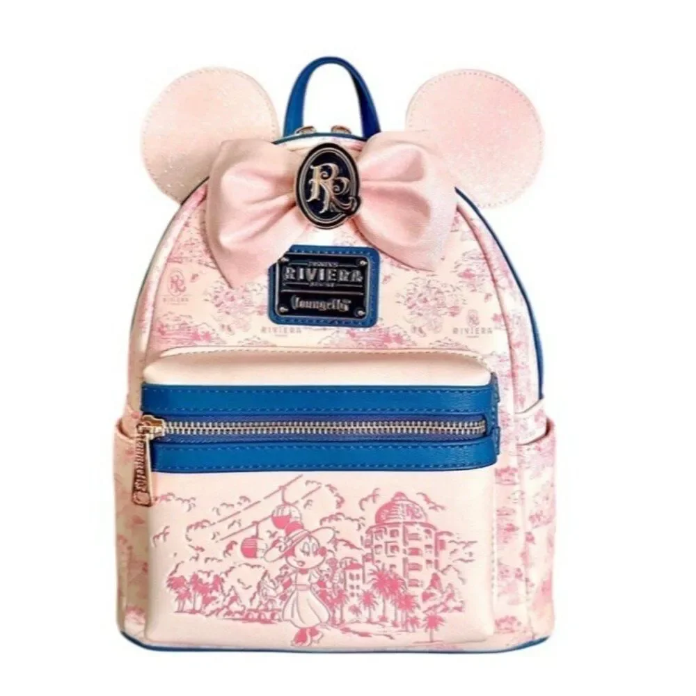 Disney Parks Loungefly Riviera Resort Minnie Mouse Pink Toile Style Print NWT